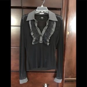 Sheet black tuxedo top